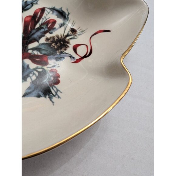 Lenox China Winter Greetings Cardinal on pine tree branch Christmas Tree trinket - Picture 5 of 12